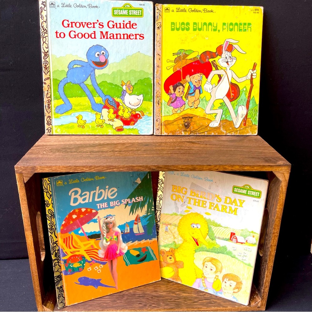 Little Golden Books Vintage Set - Sesame Street, Bugs Bunny, Barbie